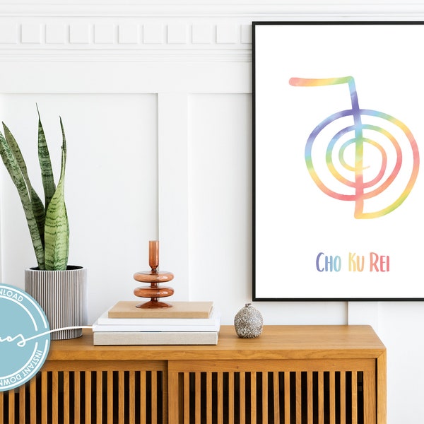 Digital Reiki CHO KU REI Symbol Art Printable // Reiki Power Symbol // Reiki Chakra Healing // Inspirational Poster
