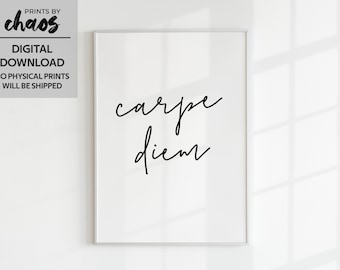 Carpe Diem Quote Printable Poster, Carpe Diem Movie Quote, Office Motivation, Positive Quotes, Typography Print