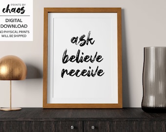 Ask Believe Receive Print Set - Etsy