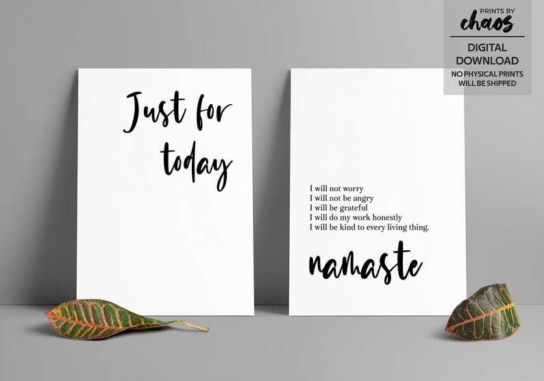 Reiki Principles Art Printable // Just for Today Wall Art // Etsy