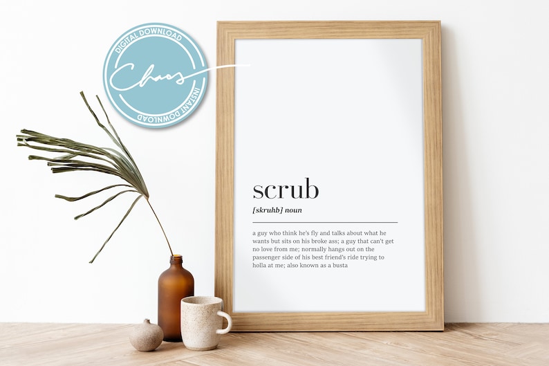 Digital Scrub Definition Print No Scrubs TLC Print Music Etsy
