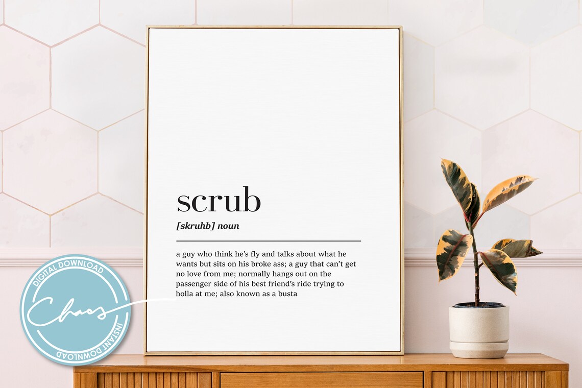 Digital Scrub Definition Print No Scrubs TLC Print Music Etsy