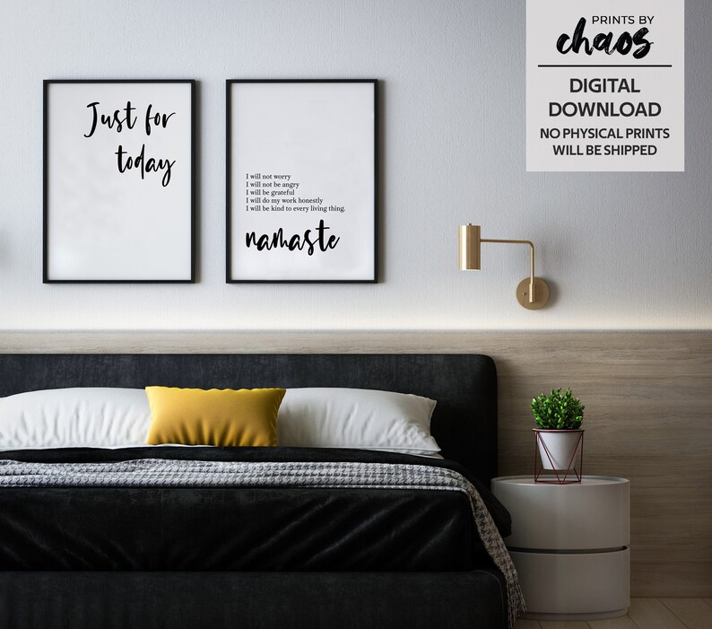 Reiki Principles Art Printable // Just for Today Wall Art // Etsy