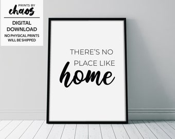 There's No Place Like Home Printable Wall Art - Farmhouse Sign - Inspiration Wall Art - Home Decor - Housewarming Gift