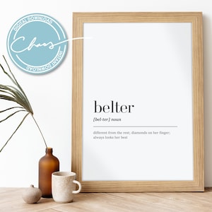 Digital Belter Definition Print, Gerry Cinnamon Print, Music Lyric Print, Minimalist Wall Decor