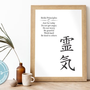 Reiki Principles Art Printable // Just for Today Wall Art // Reiki ...