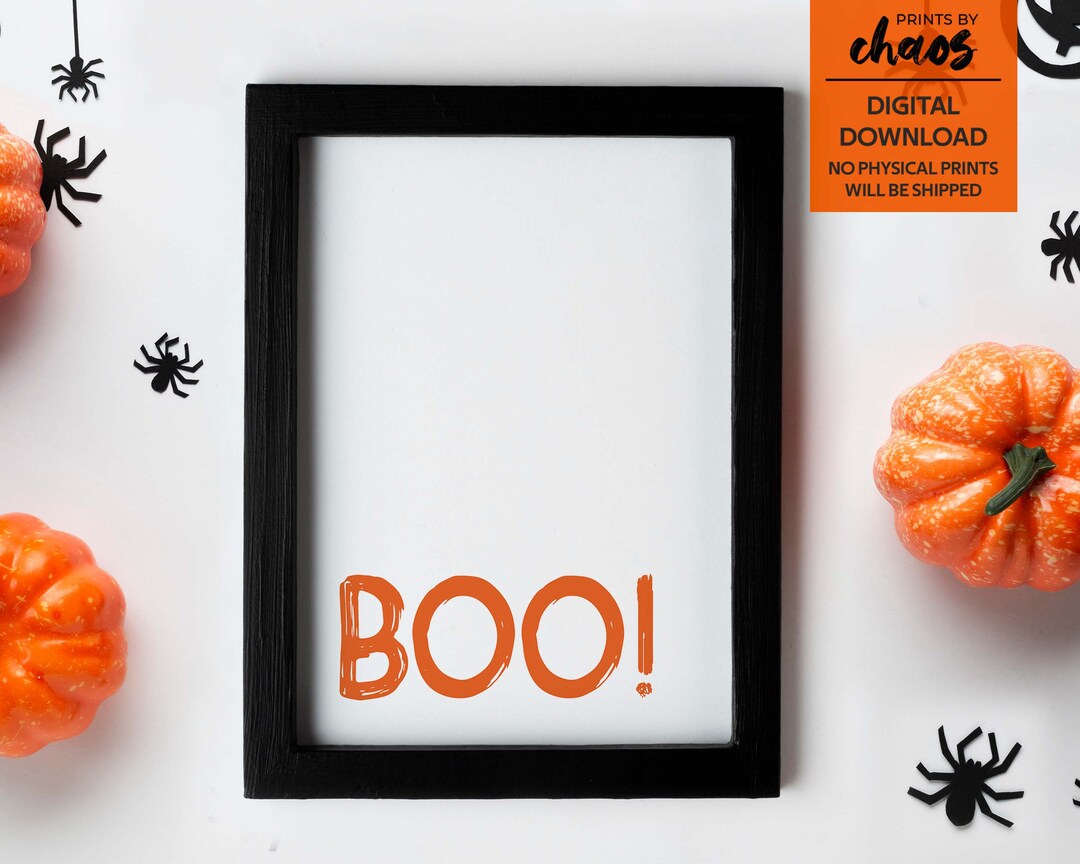 Boo Fall Background BOO Halloween Wall Art, Fall Print for the Home, Boo Poster Sign ...