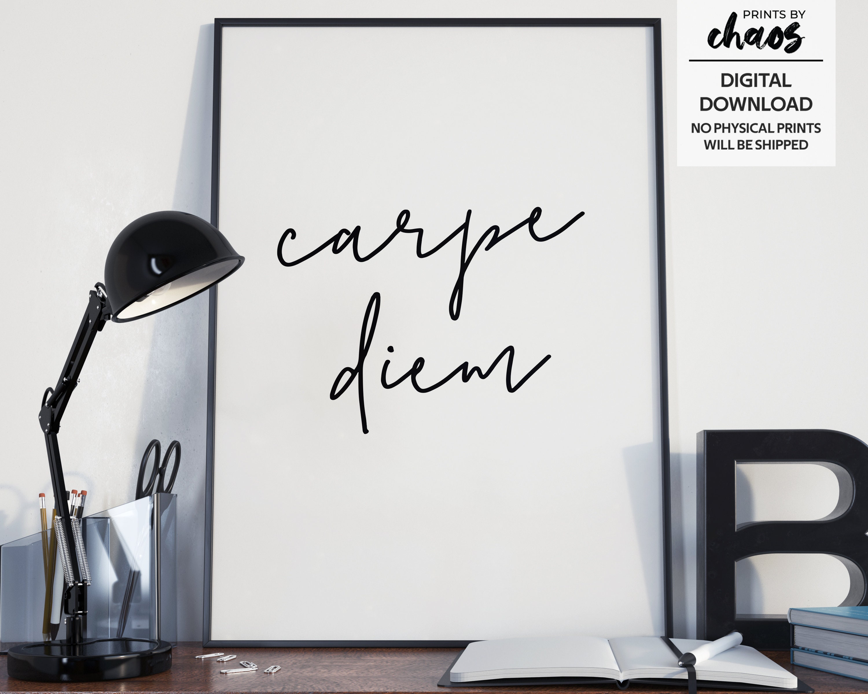 Carpe Diem cita cartel imprimible carpe diem cita de Etsy