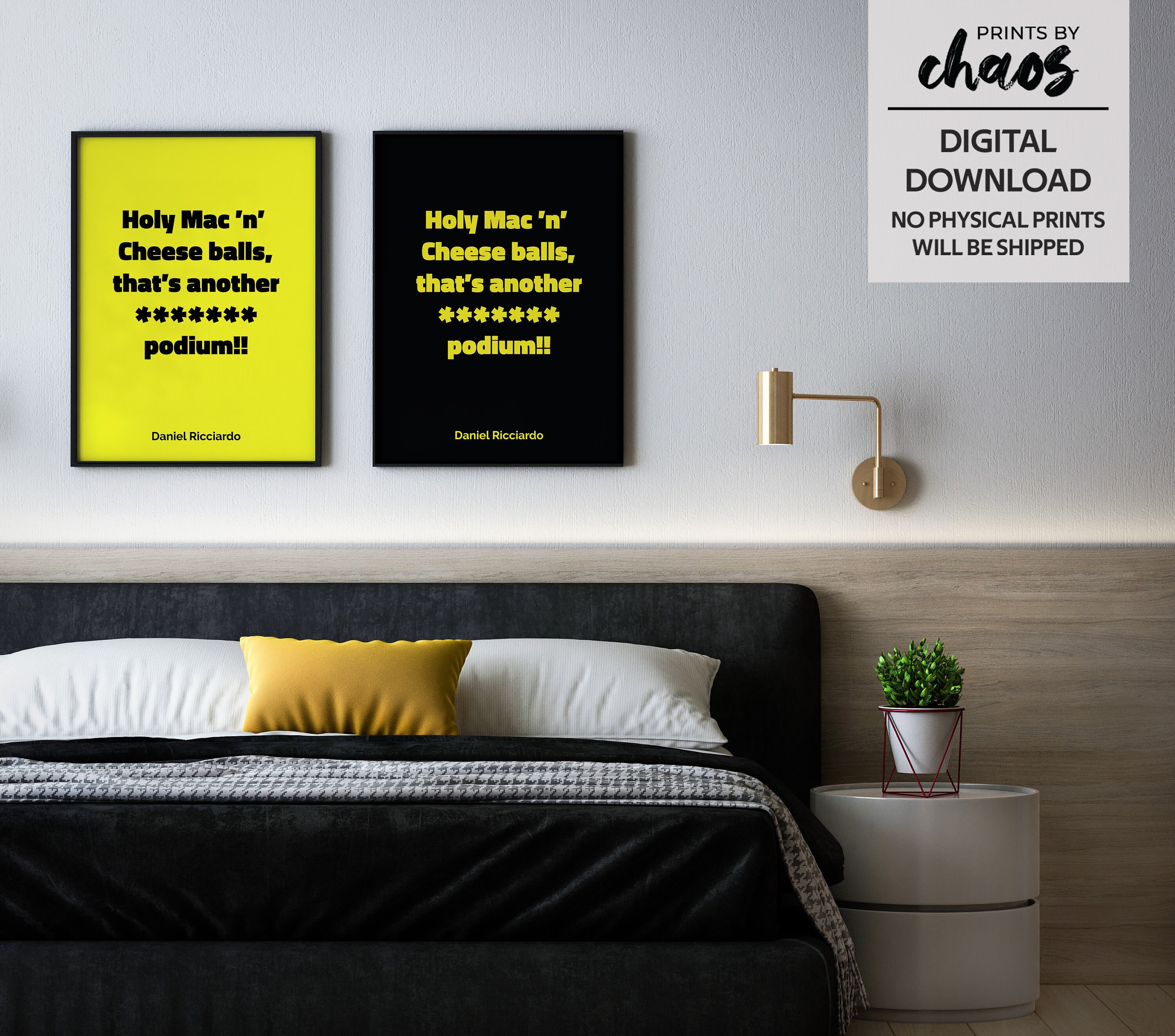 Holy Mac 'n' Cheese bolas, ¡ese es otro podio **! - Cita de Daniel Ricciardo,  impresión inspiradora deportiva, arte de pared de Fórmula Uno, Renault -  Etsy México, image size:3000x2647