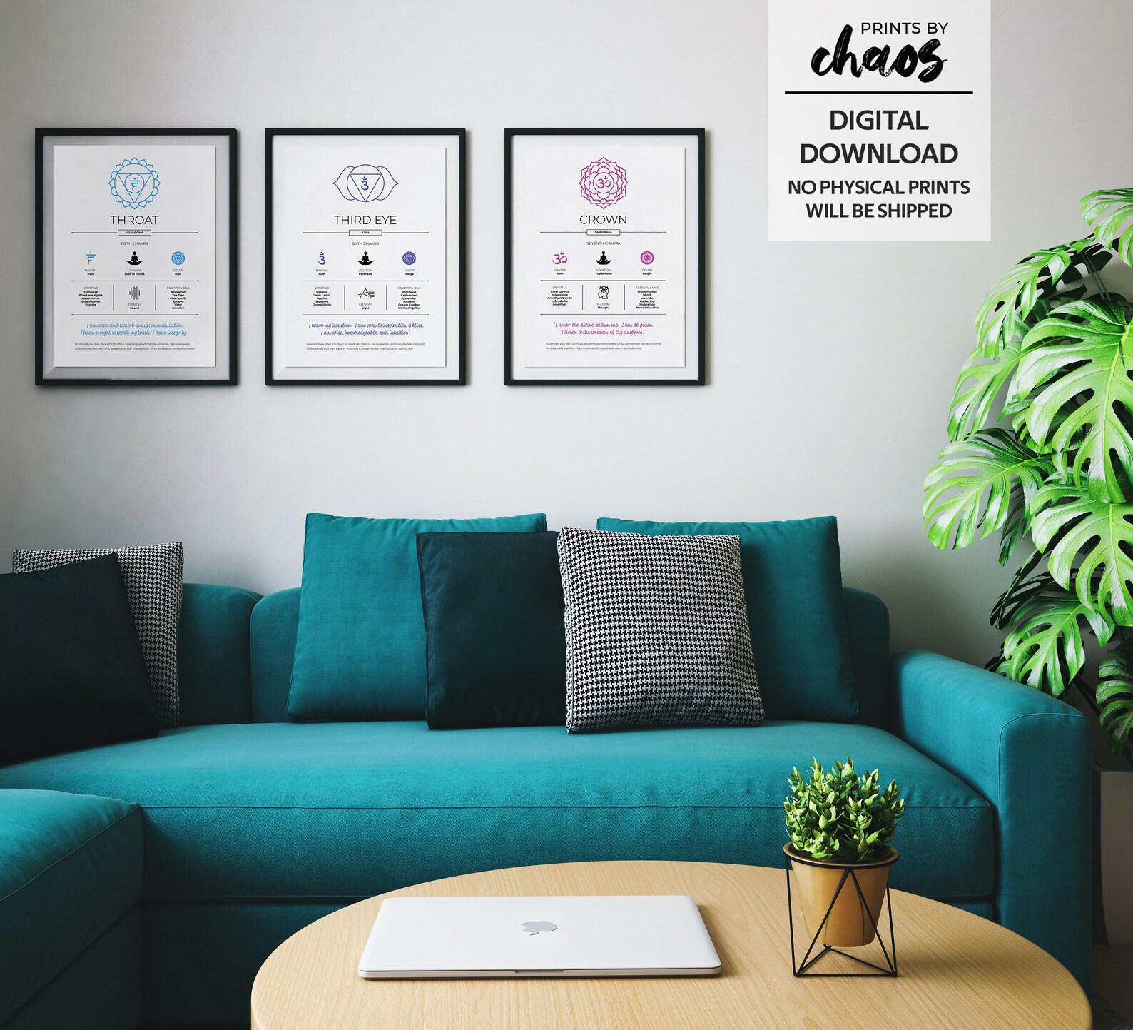 Digital Chakra Wall Art Set // Chakra Meditation // Yoga Wall Decor ...