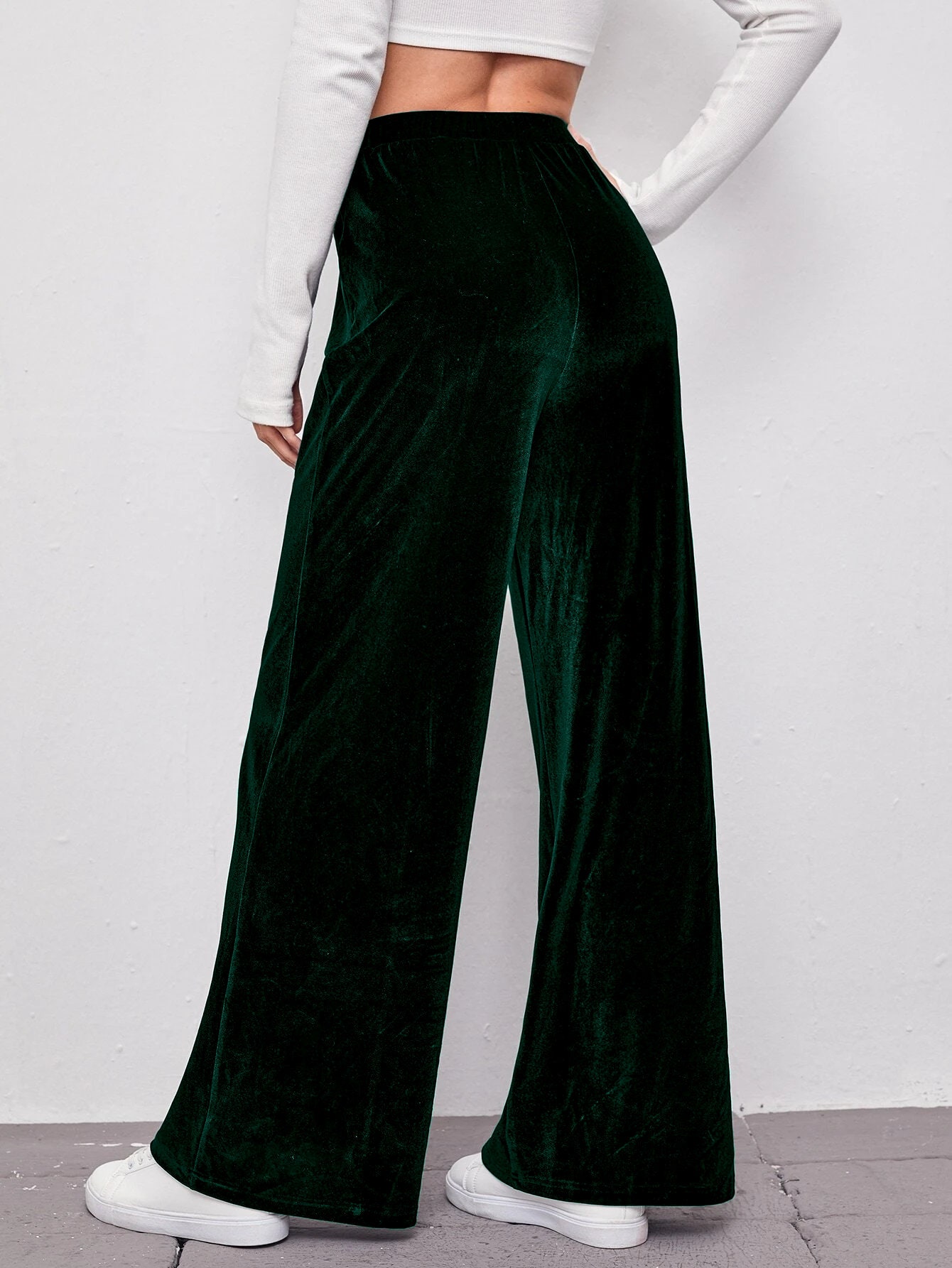 Velvet Elastic Waist Pants Maxi Pants Women Wide Legs Loose - Etsy