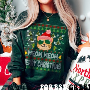 Kitten ugly christmas sweater sales