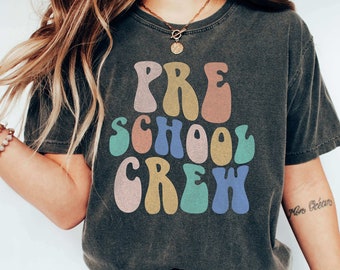 Preschool Teacher Shirt,  Preschool Crew Tee, Team Preschool Shirt, Retro Preschool Teacher Shirt