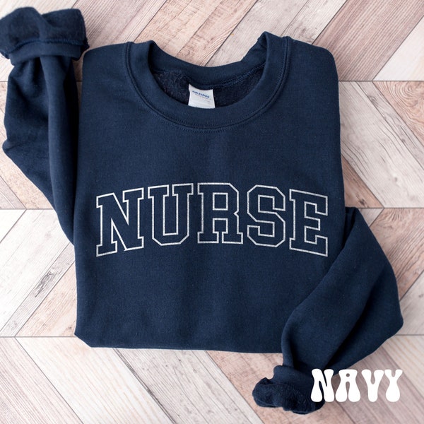NURSE Athletic Block Sweatshirt, Nurse Pullover Sweatshirt, Gift for Grad, New Nurse Gift, Nurse Shirt, Nurse Appreciation, College Shirt