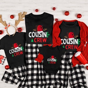 Matching Cousin Christmas Pajamas, Cousin Crew Christmas Pjs Family Shirts Pajama Family Pjs Cousin Pajamas Funny Group Christmas A0112