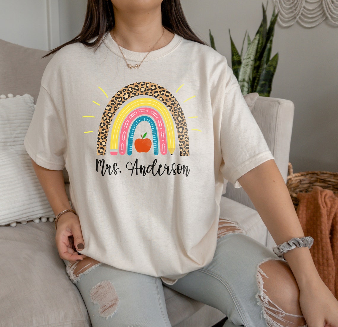 Funny Teacher T-Shirt For Women – Heart Graphic Tee, Teacher Appreciation Gift, Casual Top - View #2