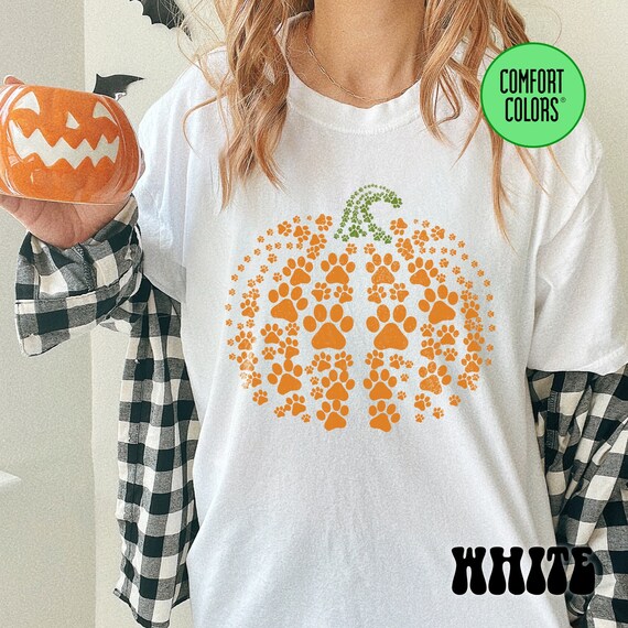 Paw Pumpkin Shirt Paw Print Shirt Pumpkin Dog Shirt Dog Halloween Shirt Retro Pumpkin Halloween Shirt Thanksgiving Puppy Tee A0089 Etsy Canada