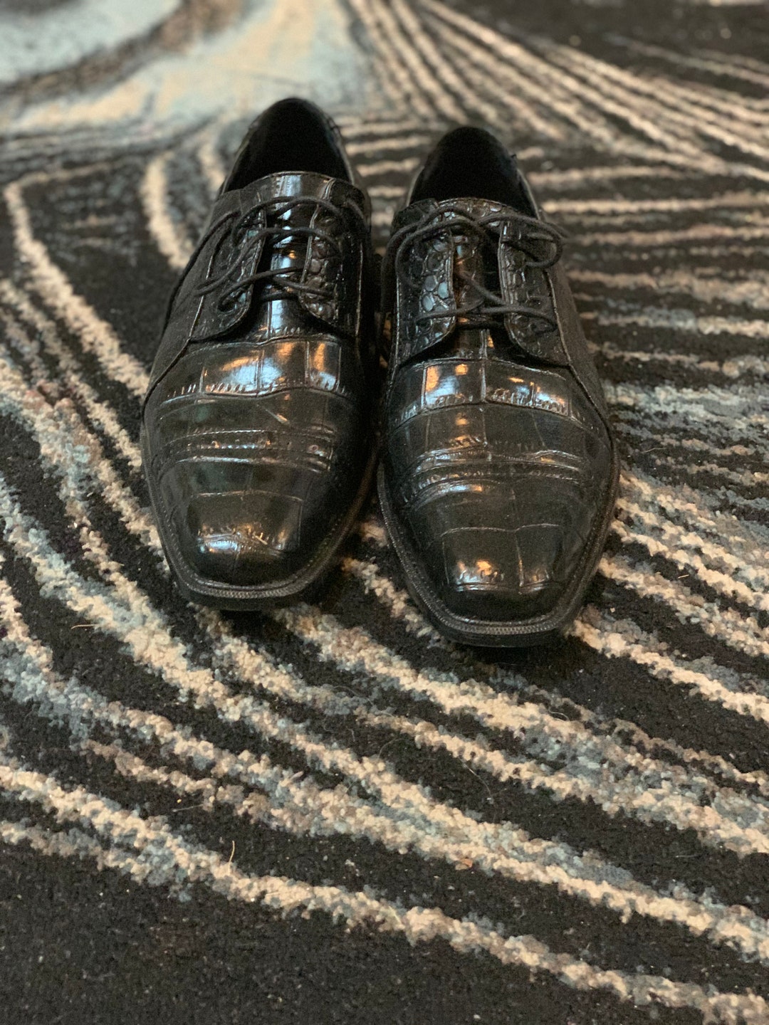 Dress Shoes, Black, Lucio Ricci, Shine, Square Toe - Etsy display picture 1