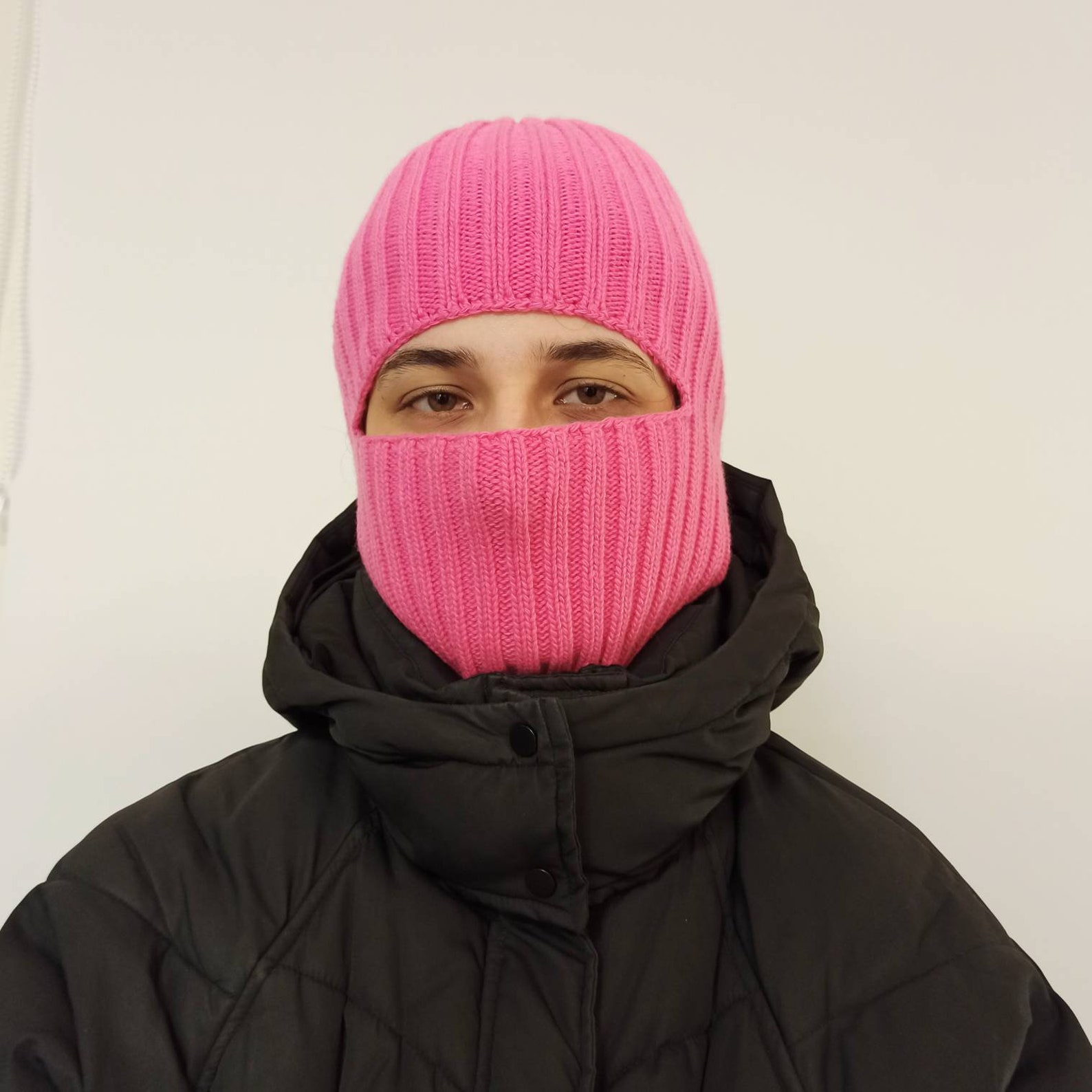 Knit Balaclava hot pink handknit balaclava hat balaclava Etsy