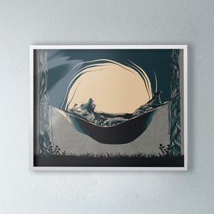 Grizzly at Ease - Bear Wall Art - Grizzly Bear Decor - Whimsical Bear Art