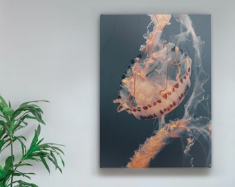 Jellyfish Playing Canvas Wall Art - Original Ocean Photography - Nautical Wall Decor - Jellyfish Poster