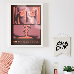 Throw Me To The Lesbians - Lesbian Pride Canvas Wall Art - WLW Art Print - Contemporary Queer Art - Sensual Bedroom Décor