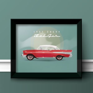 1957 Chevy Bel Air - Classic Car Decor - Vintage Car Art