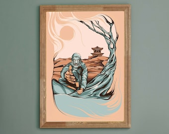 Cosmic Healer - Dystopian Futurism Canvas Wall Art - Surreal Multiverse Posters