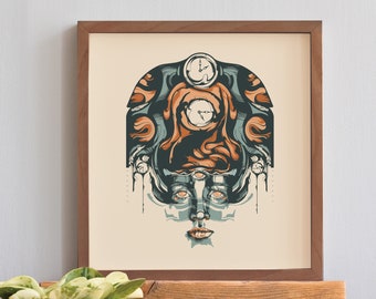 Empress of Eternity - Surreal Timeless Art- Emotional Goddess Art Poster - Surreal Spirituality Art - Illusion Of Time Poster Print