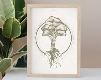 Tree Poster Print | Carl Jung Quote | Symbolic Art | Nature Illustration