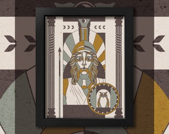 Athena Print – Greek Goddess, Wisdom and Warfare Art