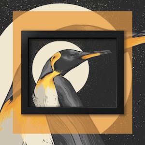 Penguin King - Penguin Art - Full Moon Art