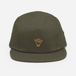 Cappello a 5 pannelli ispirato al surf - Ricamo del simbolo della mano Hang Ten - Stile spiaggia