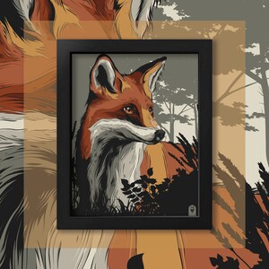 Red Fox Art, Fox Poster, Fox Decor, Fox Gifts for Fox Lovers, Wildlife, Fox Kitchen Decor, Fox Wall Decor, Fox Art, Fox in Woods, Baby Fox