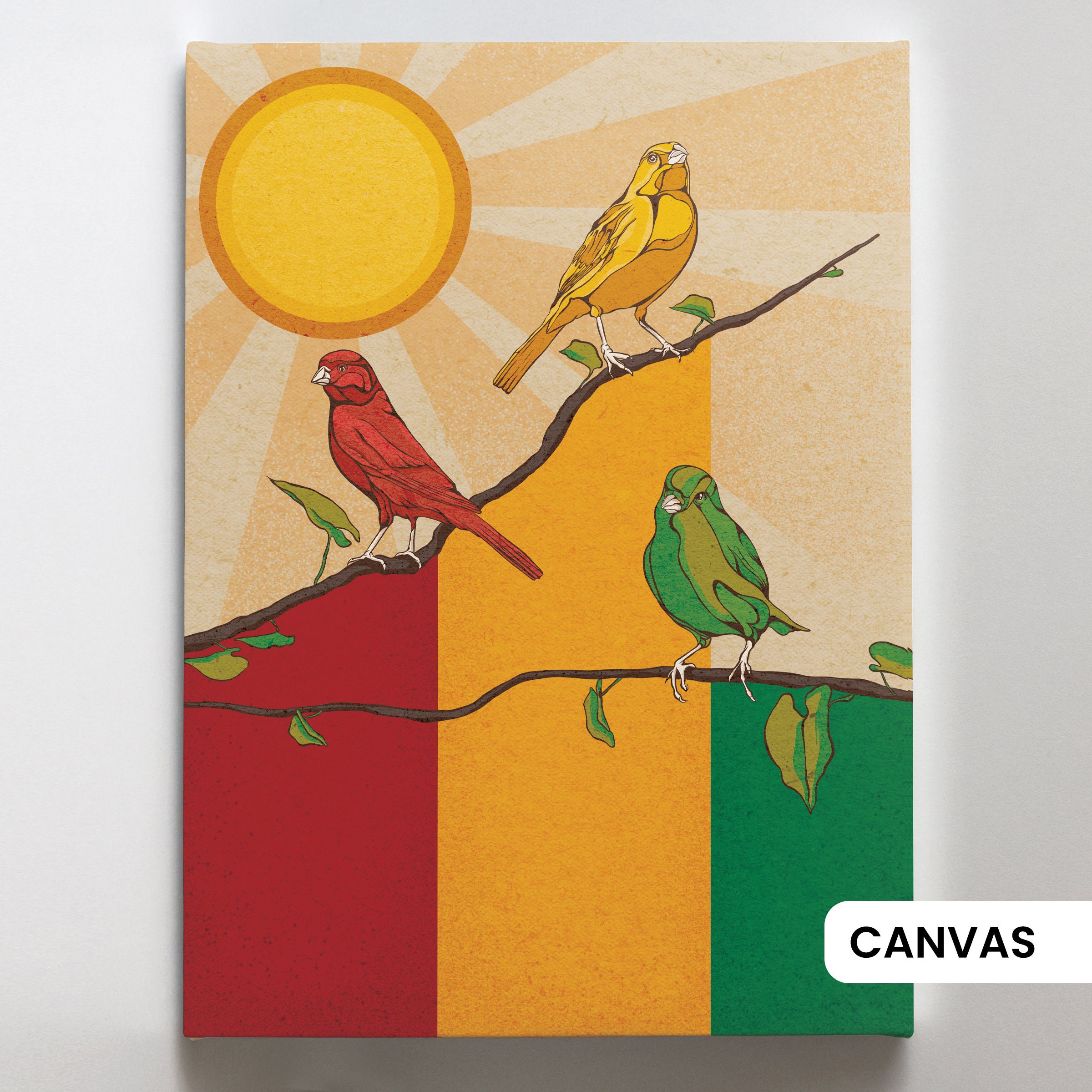 Three Little Birds - Bob Marley Inspired Canvas Wall Art - 1970s