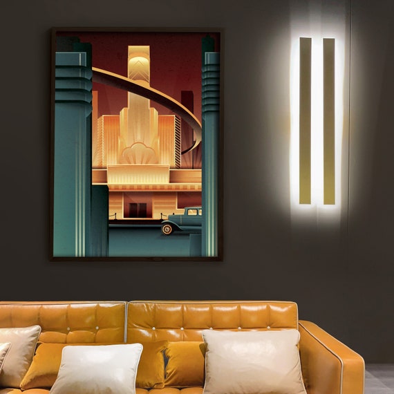 Art Deco Theater - Retro Futuristic 1930s poster - Vintage Art Deco Poster - Ford Model A