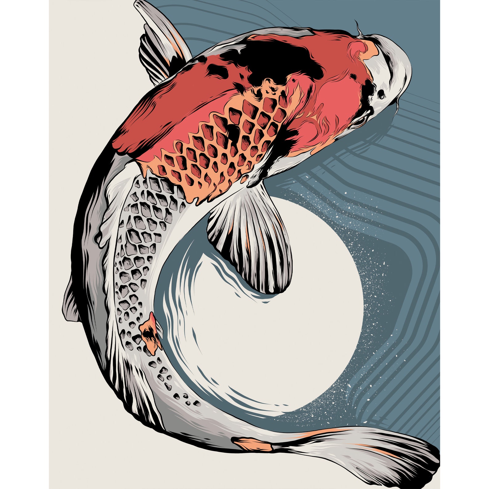 Koi Print Koi Fish Art Koi Decor Fish Wall Art Koi Pond Etsy