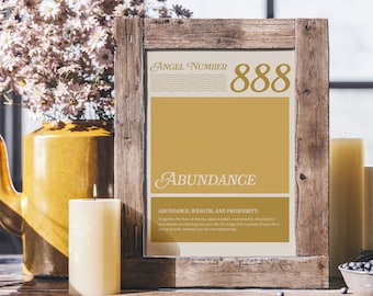 888 - Golden Prosperity - Angel Number 888 - Prosperity -  Wealth Wall Decor - Numerology Decor