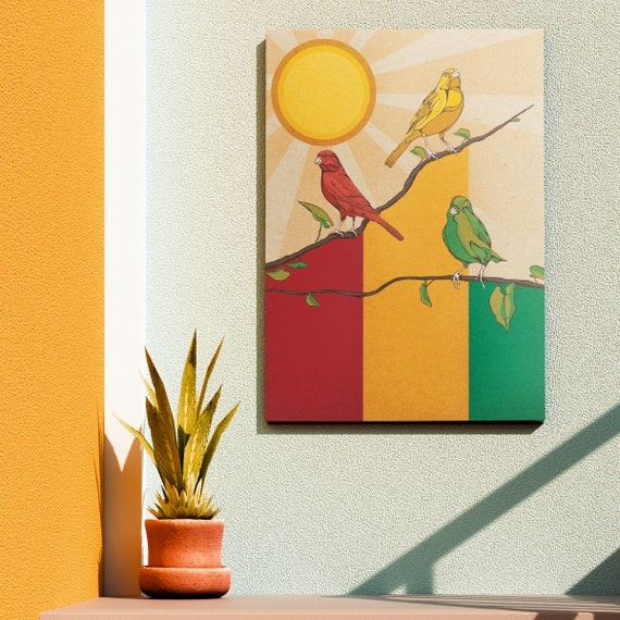 Three Little Birds - Bob Marley Inspired Canvas Wall Art - 1970s