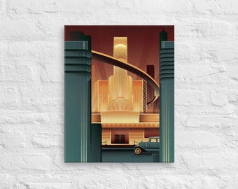 Art Deco Theater - Retro Futuristic 1930s Canvas Wall Art - Vintage Art Deco Canvas - Ford Model A