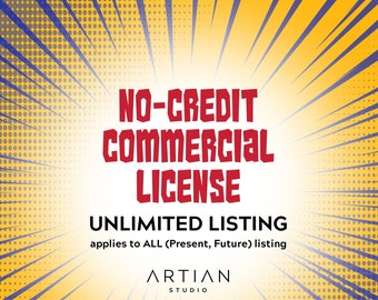 NO CREDIT Commercial License - Unlimited Listing