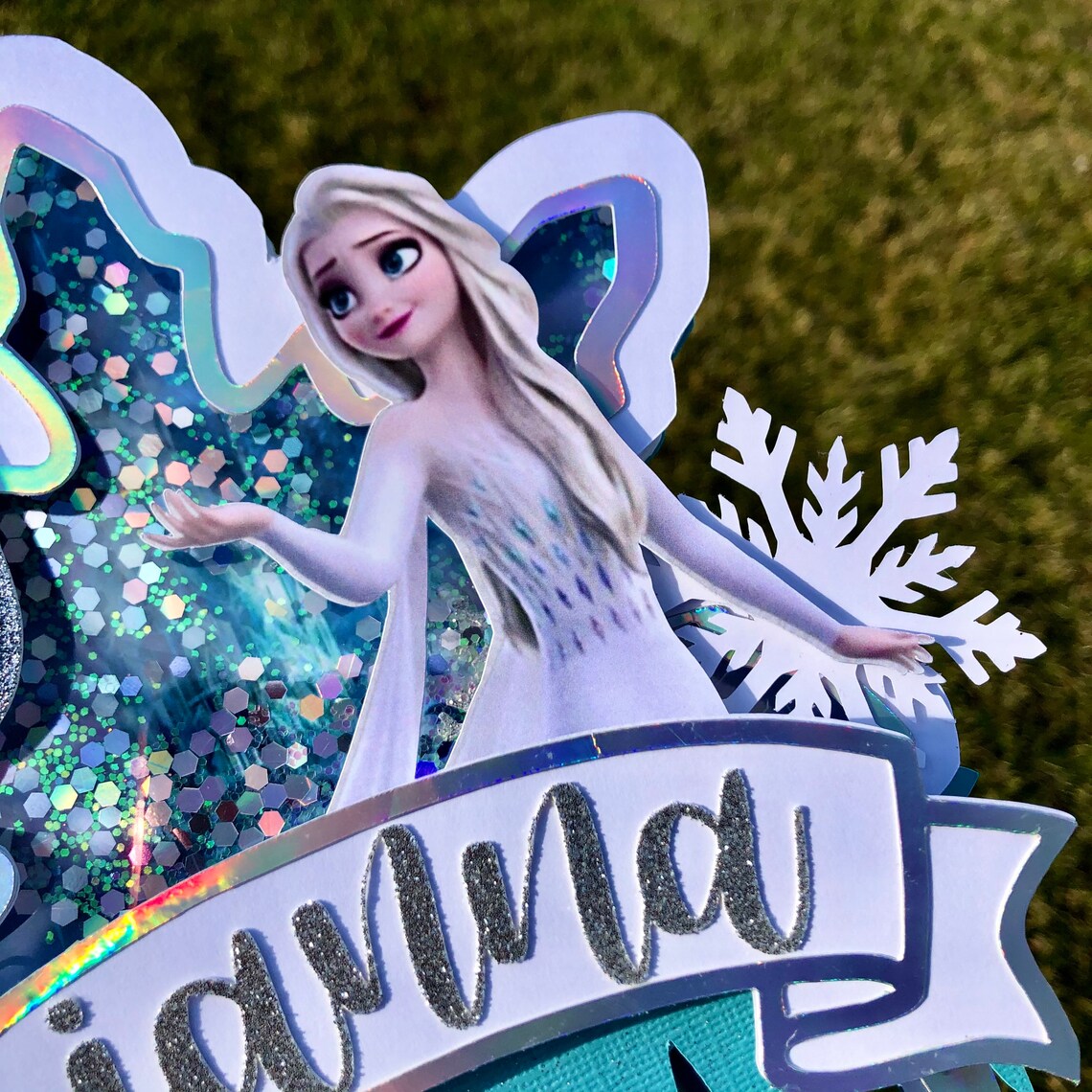 Frozen Cake Topper 3D Personalized Shaker Cake Topper Elsa Etsy