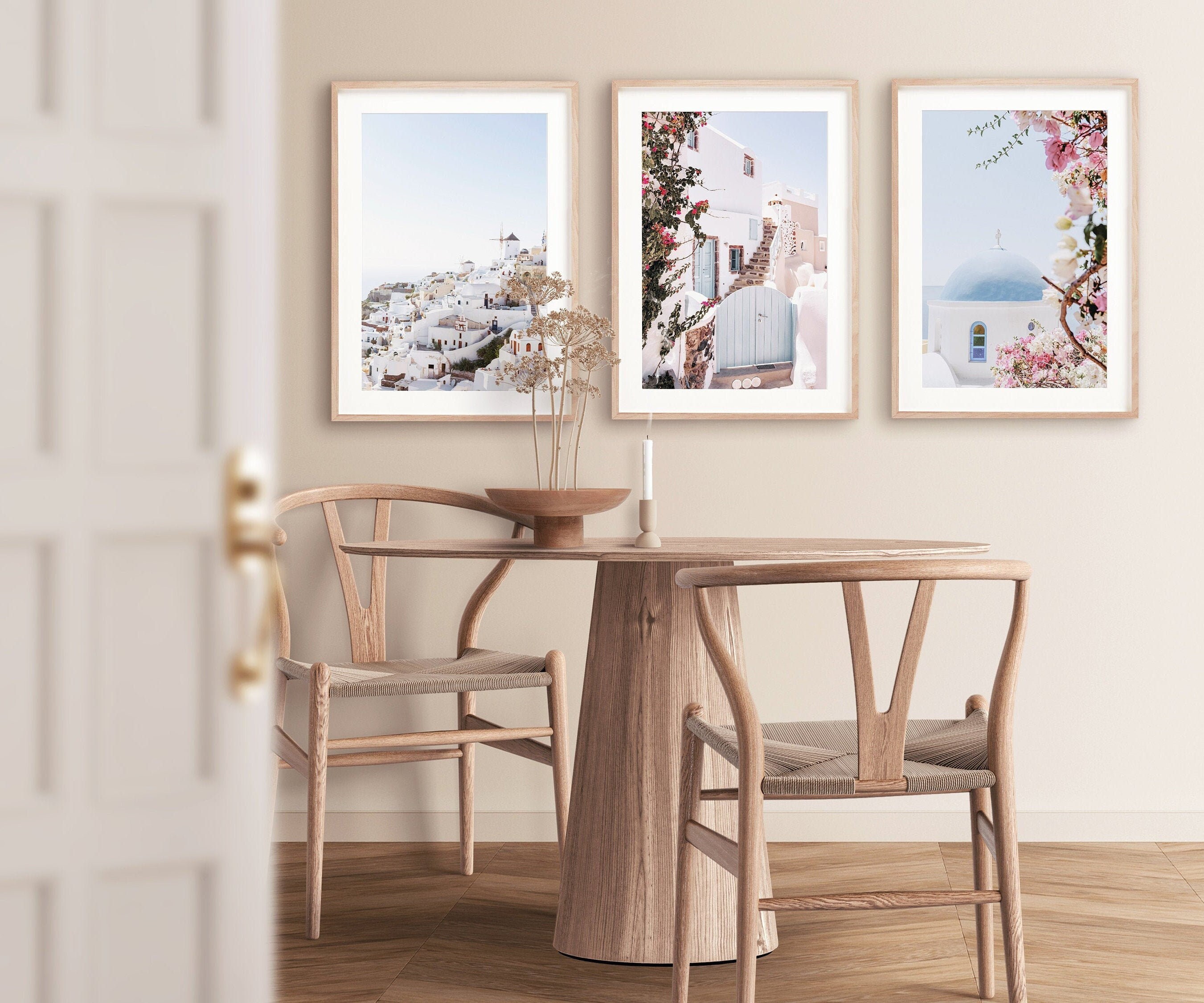 Santorini Print Set of 3 Greece Wall Art Digital Print Etsy