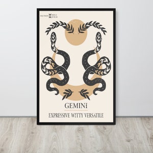 Gemini Astrology Print, Gemini Zodiac Gifts, Printable Wall Art, Gemini Birthday Prints, Astrology Print, Zodiac Poster, Boho Wall Art decor