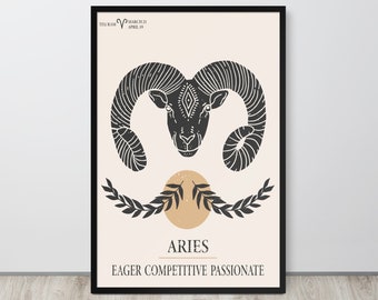 Aries Astrology Print Digital Download, Aries Zodiac Print, Aries Wall Art, Horoscope Print, Boho Decor, Astrology Print, Zodiac Horoscope
