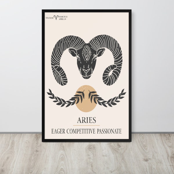 Aries Astrology Print Digital Download, Aries Zodiac Print, Aries Wall Art, Horoscope Print, Boho Decor, Astrology Print, Zodiac Horoscope