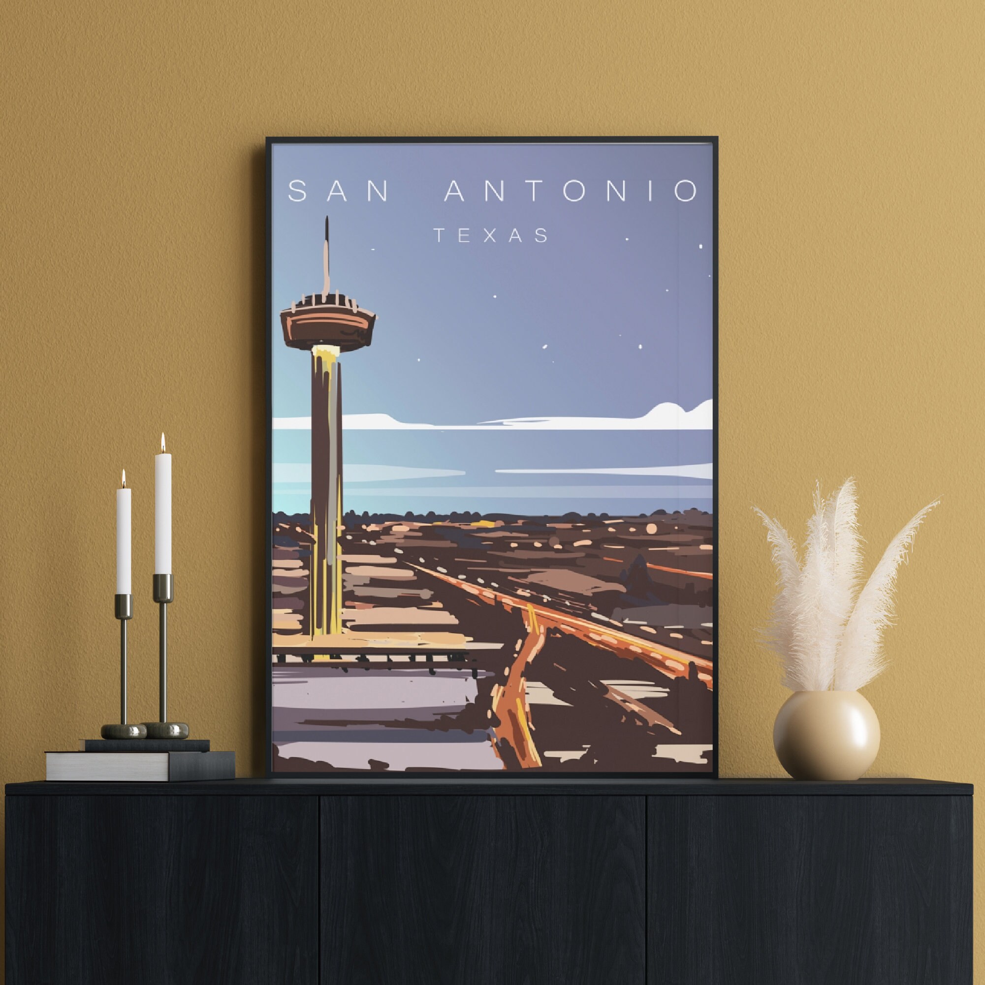 san antonio travel poster