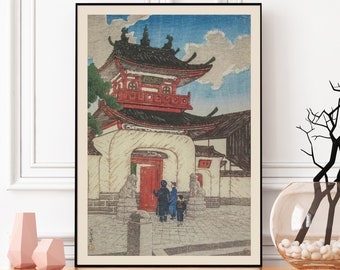 Japanese Art, Japanese Poster, Kawase Hasui, Sofukuji Temple, Woodblock Print, Asian Art, Cultural Art, Classic Painting, Vintage Japanese