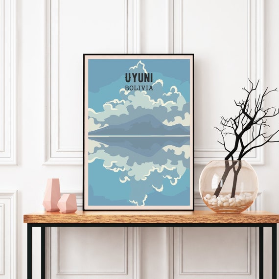 Bolivia Travel Poster Uyuni Salt Flat Salar de Uyuni Salt - Etsy 日本