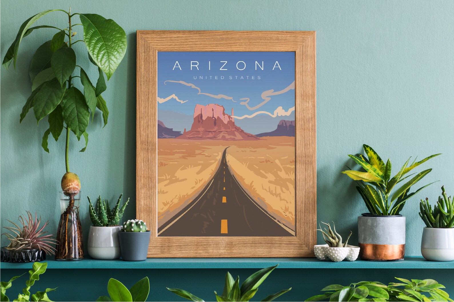 Arizona Travel Poster Arizona Wall Art Arizona Wall Decor Etsy